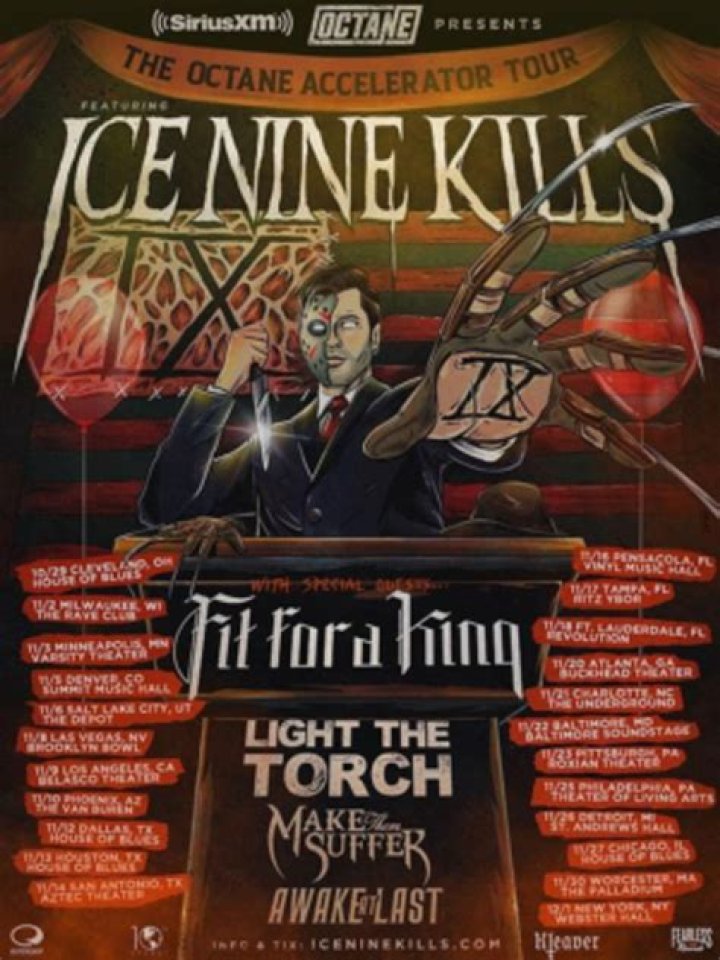 Ice Nine Kills To Headline SiriusXM Octane Presents “The Octane Accelerator Tour”