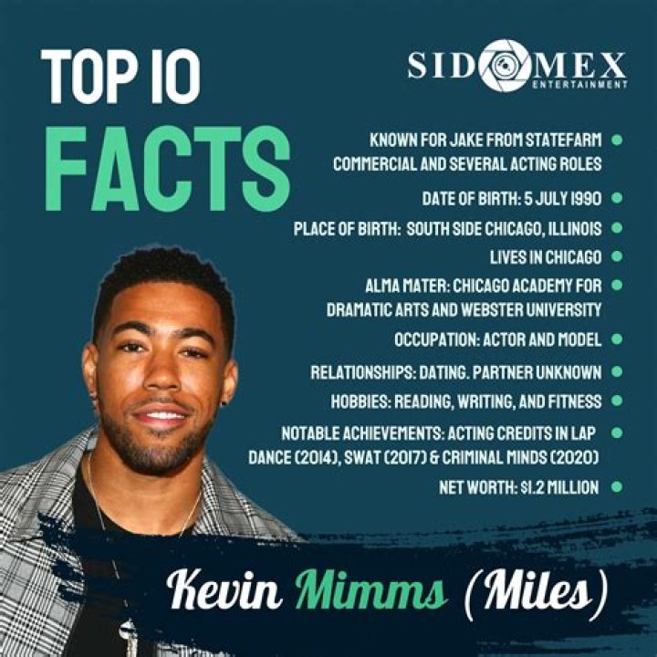 Kevin Mimms (Miles) from “State Farm” Wikipedia, Bio.