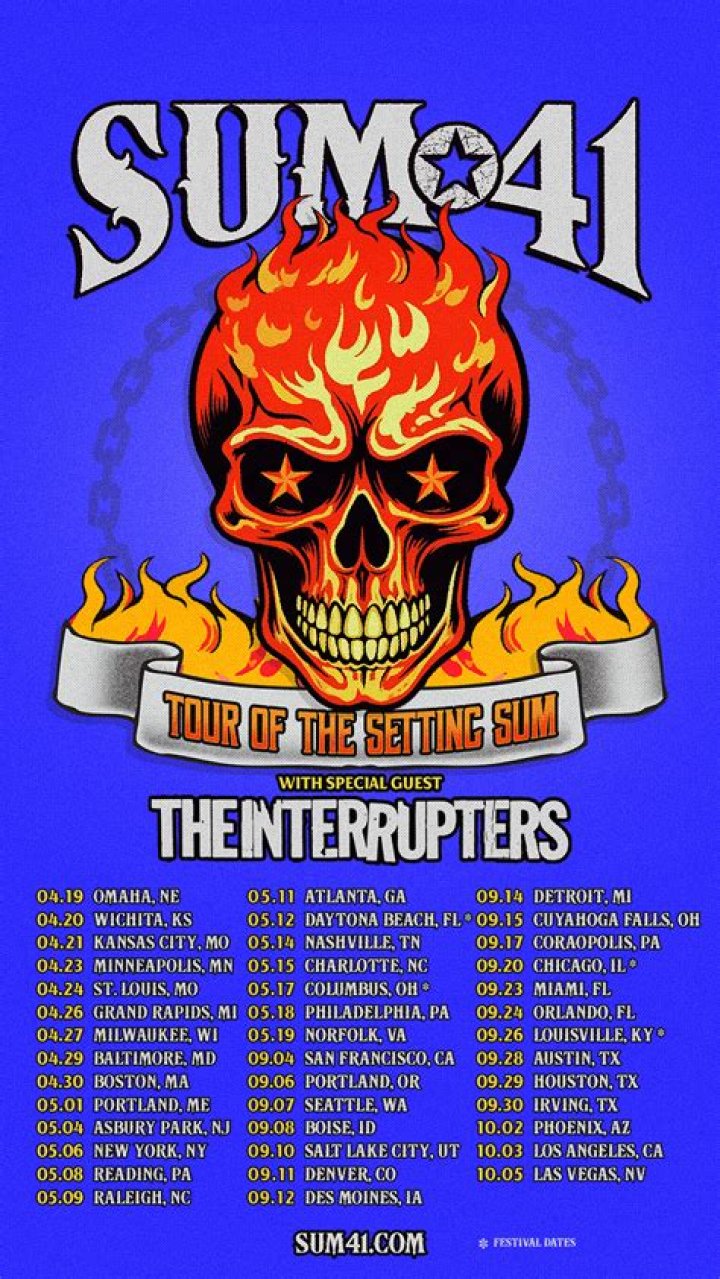 Sum 41 Cancels Tour Due To Injury